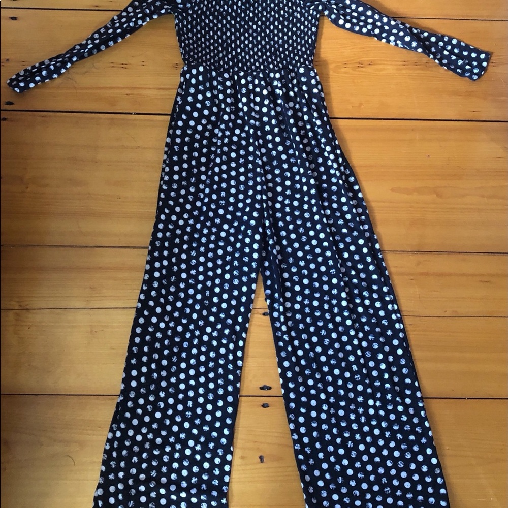 Long sleeve polka dot jumpsuit